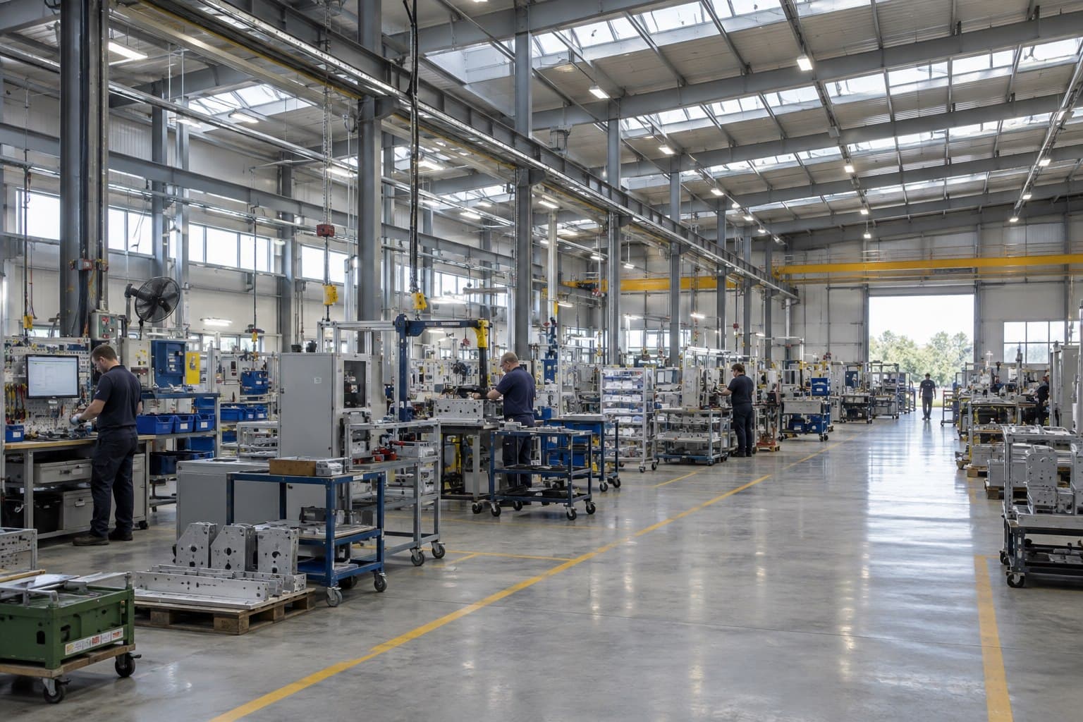 Bright single-span factory for light manufacturing and assembly operations