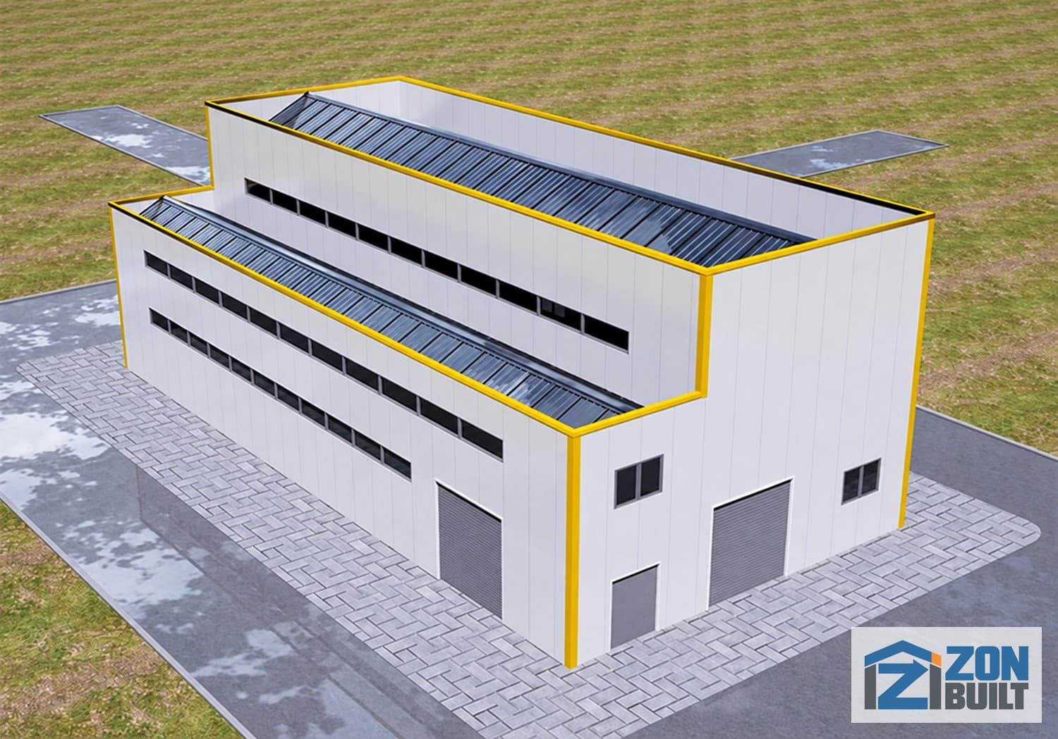 South Africa high-low span factory building 3D model design