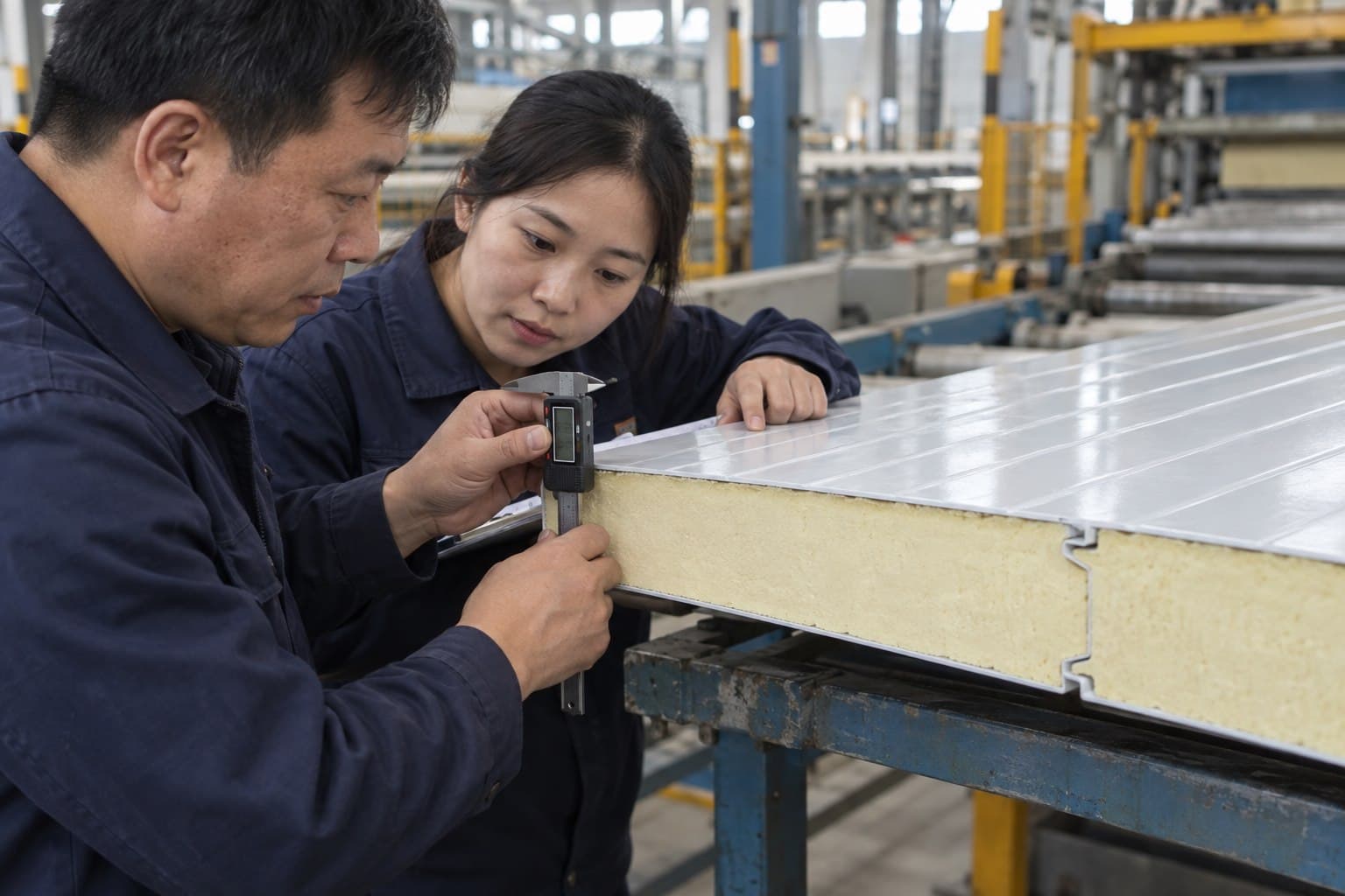 Inspection of insulated metal sandwich panels